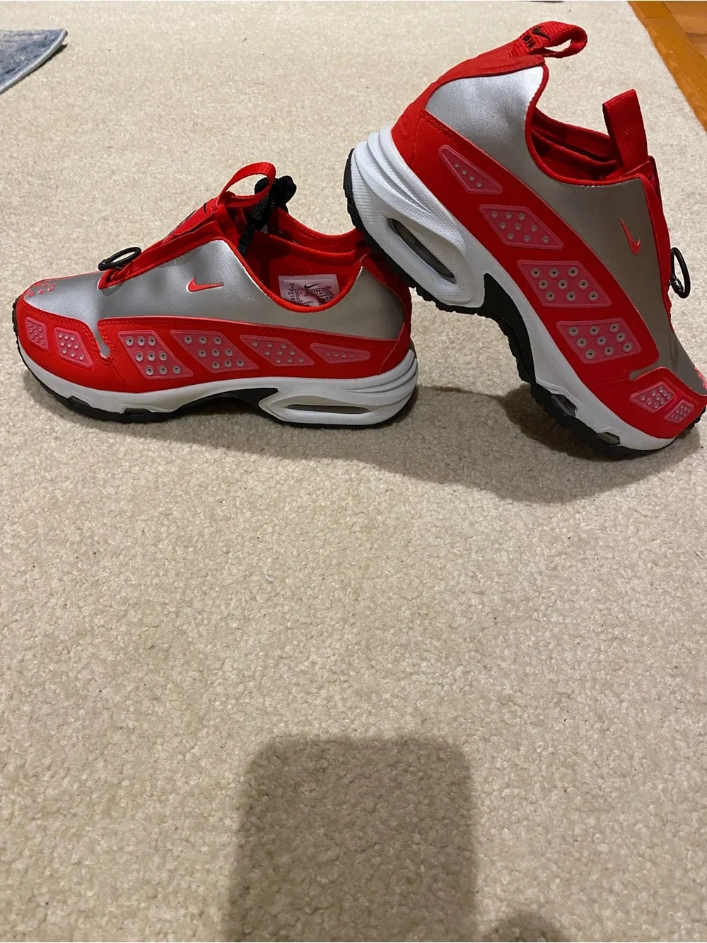 Nike Kids Red and Silver Slip-On Athletic Sneakers